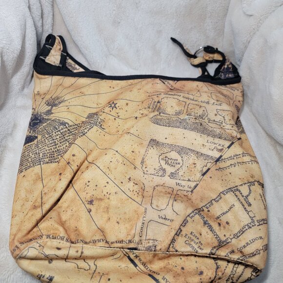Harry Potter Marauders Map Hobo Bag Adjustable Strap Purse Shoulder Bag - Picture 3 of 10
